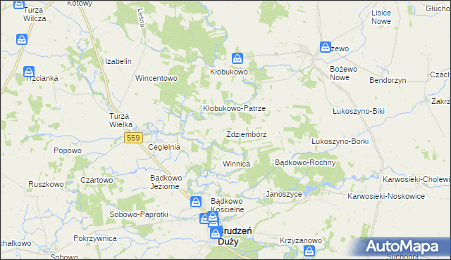 mapa Zdziembórz, Zdziembórz na mapie Targeo