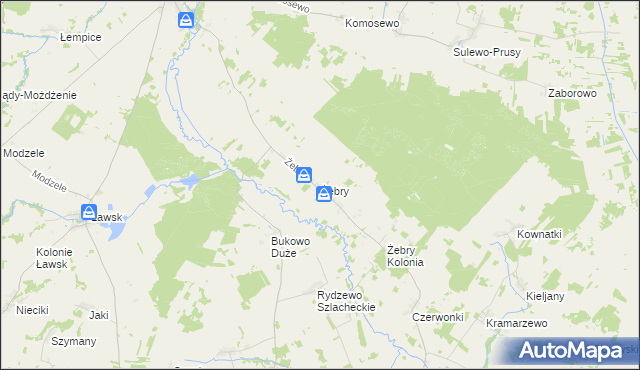 mapa Żebry gmina Wąsosz, Żebry gmina Wąsosz na mapie Targeo