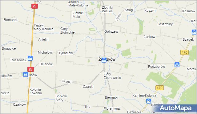 mapa Żelazków powiat kaliski, Żelazków powiat kaliski na mapie Targeo