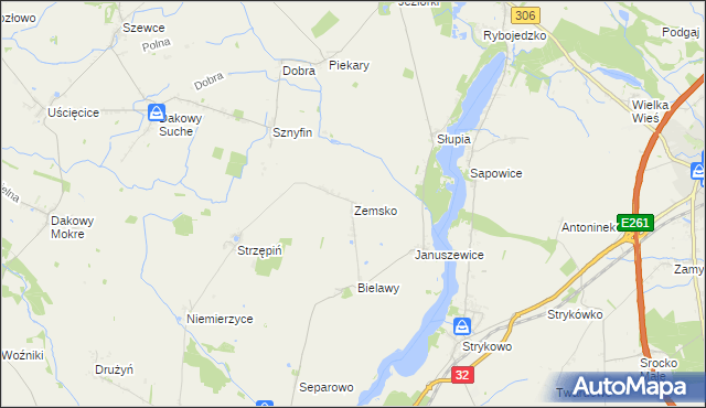mapa Zemsko gmina Granowo, Zemsko gmina Granowo na mapie Targeo