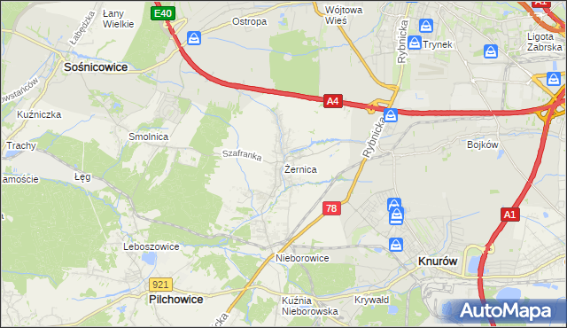 mapa Żernica, Żernica na mapie Targeo