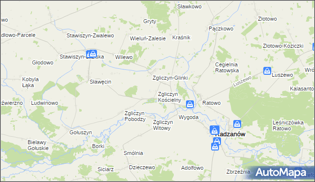 mapa Zgliczyn Kościelny, Zgliczyn Kościelny na mapie Targeo
