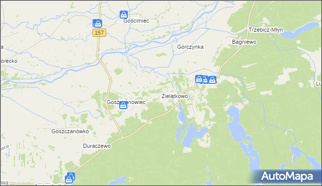 mapa Zielątkowo gmina Drezdenko, Zielątkowo gmina Drezdenko na mapie Targeo