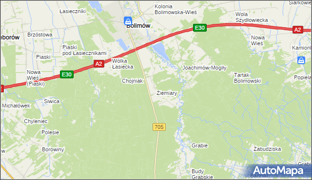 mapa Ziemiary, Ziemiary na mapie Targeo