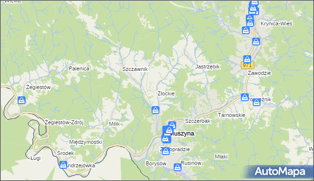 mapa Złockie, Złockie na mapie Targeo