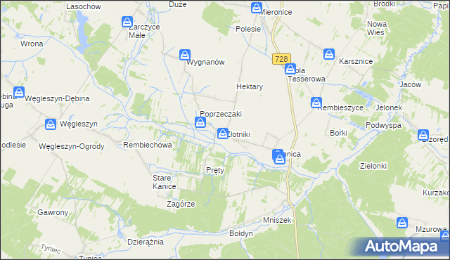 mapa Złotniki gmina Małogoszcz, Złotniki gmina Małogoszcz na mapie Targeo