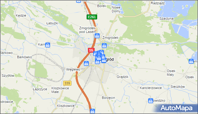 mapa Żmigród, Żmigród na mapie Targeo