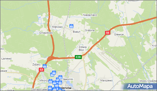 mapa Żółwia Błoć, Żółwia Błoć na mapie Targeo