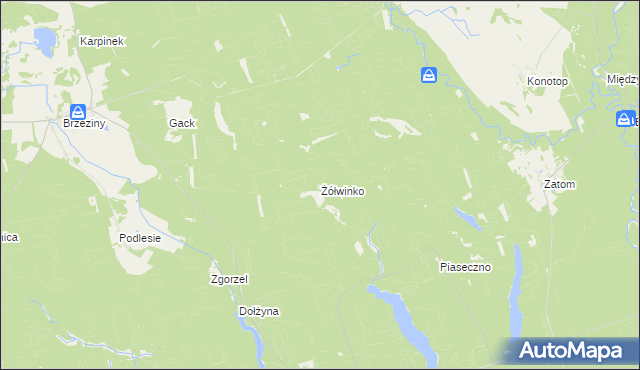 mapa Żółwinko, Żółwinko na mapie Targeo