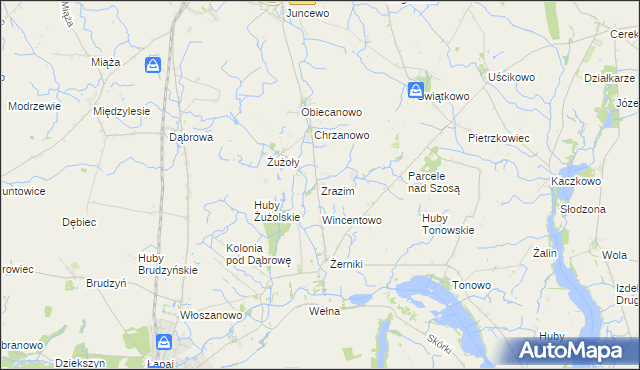 mapa Zrazim, Zrazim na mapie Targeo