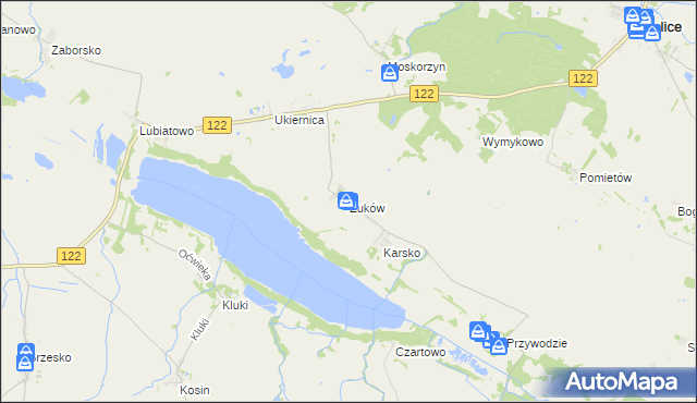 mapa Żuków gmina Przelewice, Żuków gmina Przelewice na mapie Targeo