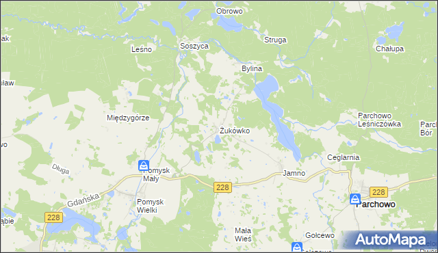 mapa Żukówko, Żukówko na mapie Targeo