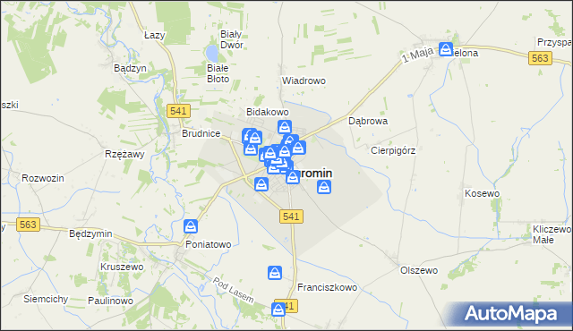 mapa Żuromin, Żuromin na mapie Targeo