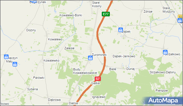 mapa Żurominek, Żurominek na mapie Targeo