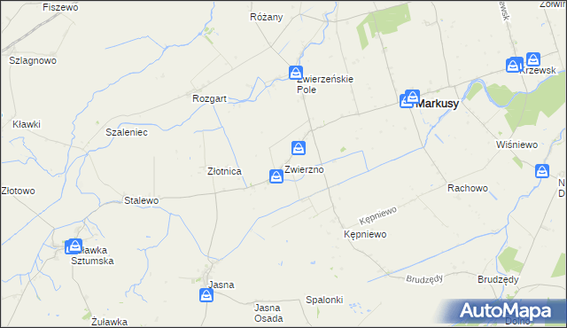 mapa Zwierzno, Zwierzno na mapie Targeo