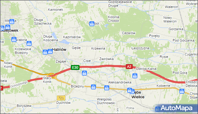 mapa Żwirówka, Żwirówka na mapie Targeo