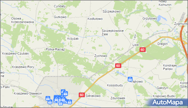 mapa Żychowo, Żychowo na mapie Targeo