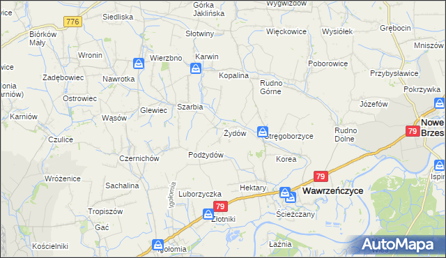mapa Żydów gmina Igołomia-Wawrzeńczyce, Żydów gmina Igołomia-Wawrzeńczyce na mapie Targeo