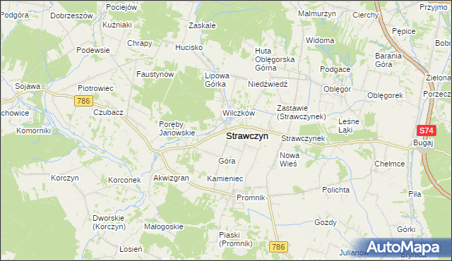 mapa Strawczyn, Strawczyn na mapie Targeo
