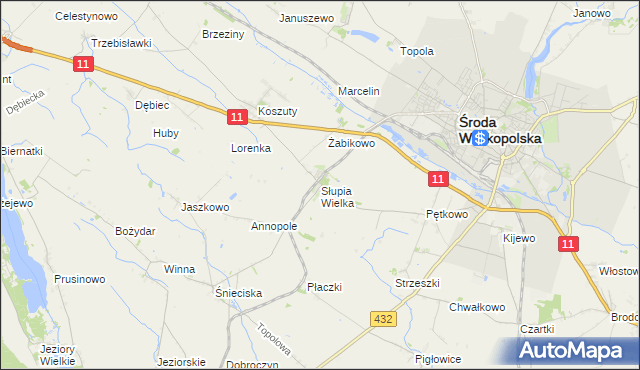 mapa Słupia Wielka, Słupia Wielka na mapie Targeo
