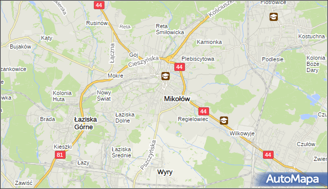 mapa Mikołów, Mikołów na mapie Targeo