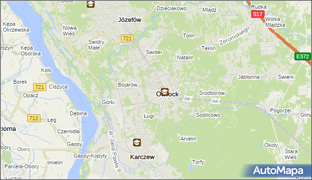 mapa Otwock, Otwock na mapie Targeo