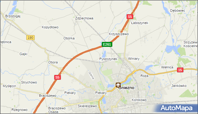 mapa Pyszczynek, Pyszczynek na mapie Targeo