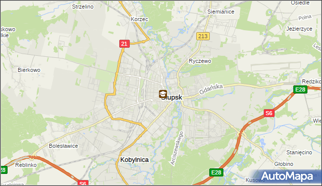 mapa Słupska, Słupsk na mapie Targeo