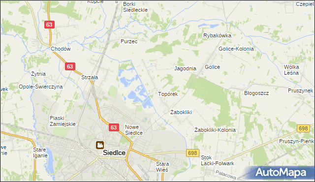 mapa Topórek, Topórek na mapie Targeo