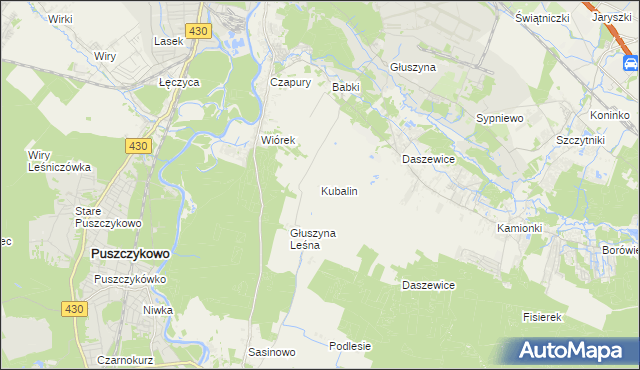 mapa Kubalin, Kubalin na mapie Targeo