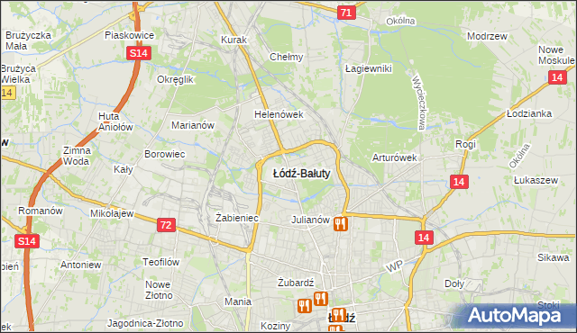 mapa Bałuty gmina Łódź, Bałuty gmina Łódź na mapie Targeo