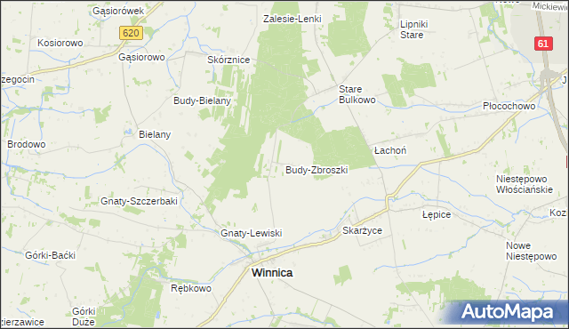mapa Budy-Zbroszki, Budy-Zbroszki na mapie Targeo