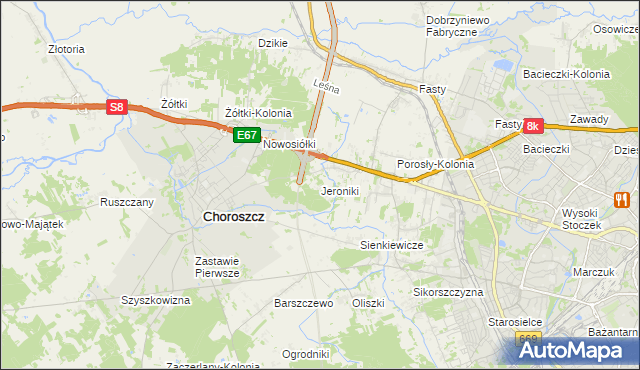 mapa Jeroniki, Jeroniki na mapie Targeo