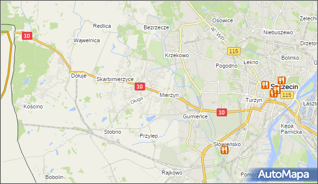 mapa Mierzyn gmina Dobra (Szczecińska), Mierzyn gmina Dobra (Szczecińska) na mapie Targeo
