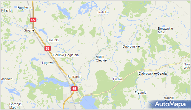 mapa Babki Oleckie, Babki Oleckie na mapie Targeo