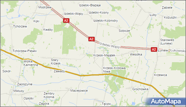 mapa Krzesk-Majątek, Krzesk-Majątek na mapie Targeo