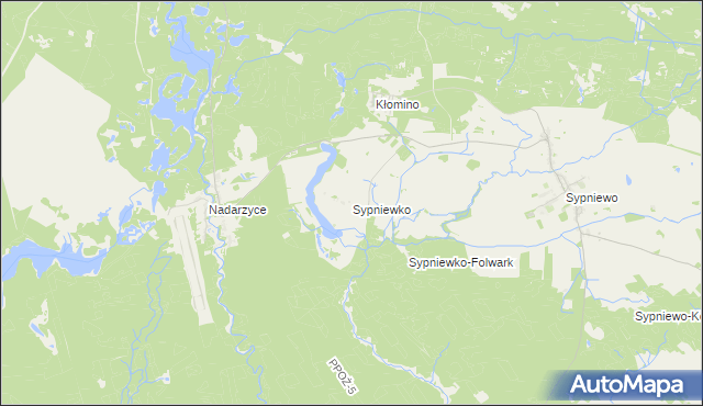 mapa Sypniewko, Sypniewko na mapie Targeo