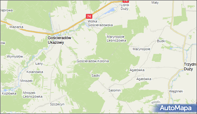 mapa Belweder, Belweder na mapie Targeo