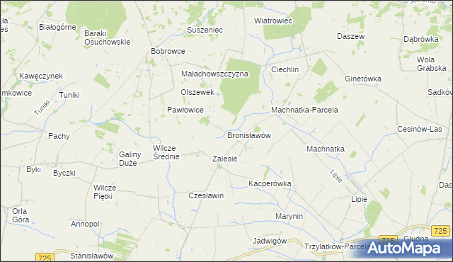 mapa Bronisławów gmina Błędów, Bronisławów gmina Błędów na mapie Targeo