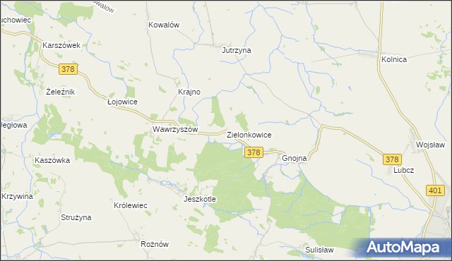 mapa Zielonkowice, Zielonkowice na mapie Targeo