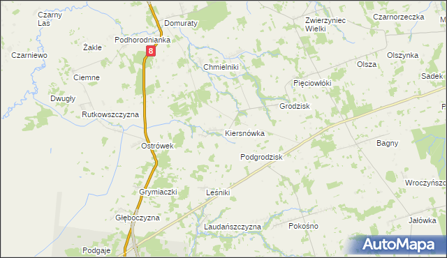 mapa Kiersnówka, Kiersnówka na mapie Targeo