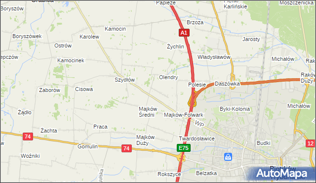 mapa Majków Mały, Majków Mały na mapie Targeo