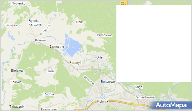 mapa Orle gmina Wejherowo, Orle gmina Wejherowo na mapie Targeo