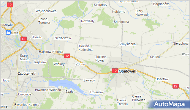mapa Tłokinia Nowa, Tłokinia Nowa na mapie Targeo