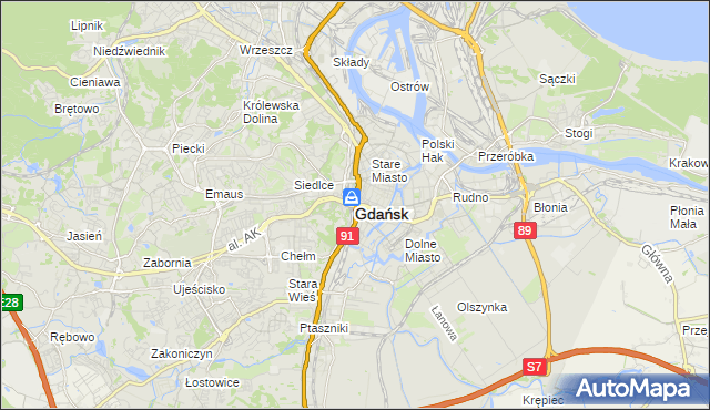 mapa Gdańska, Gdańsk na mapie Targeo