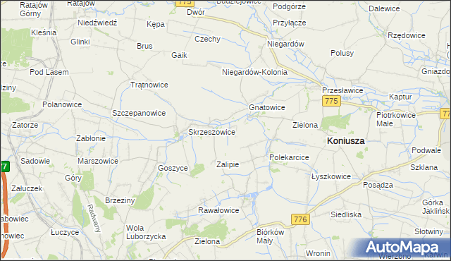 mapa Łososkowice, Łososkowice na mapie Targeo