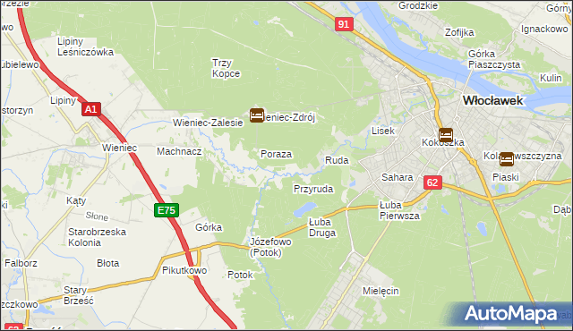 mapa Mazury gmina Brześć Kujawski, Mazury gmina Brześć Kujawski na mapie Targeo