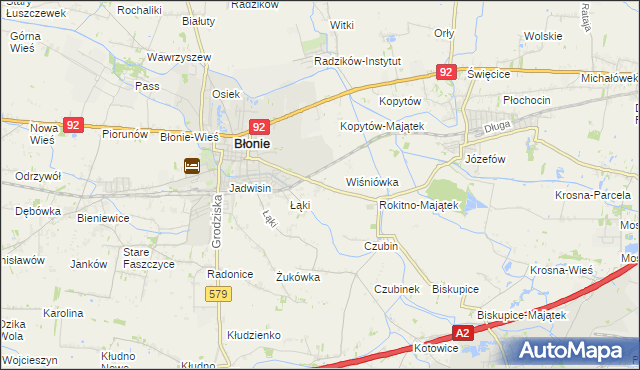 mapa Rokitno gmina Błonie, Rokitno gmina Błonie na mapie Targeo