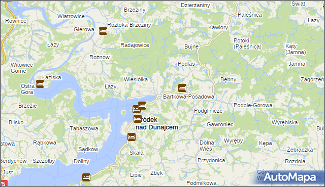 mapa Bartkowa-Posadowa, Bartkowa-Posadowa na mapie Targeo