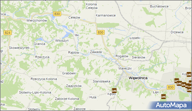 mapa Bartłomiejowice gmina Wąwolnica, Bartłomiejowice gmina Wąwolnica na mapie Targeo